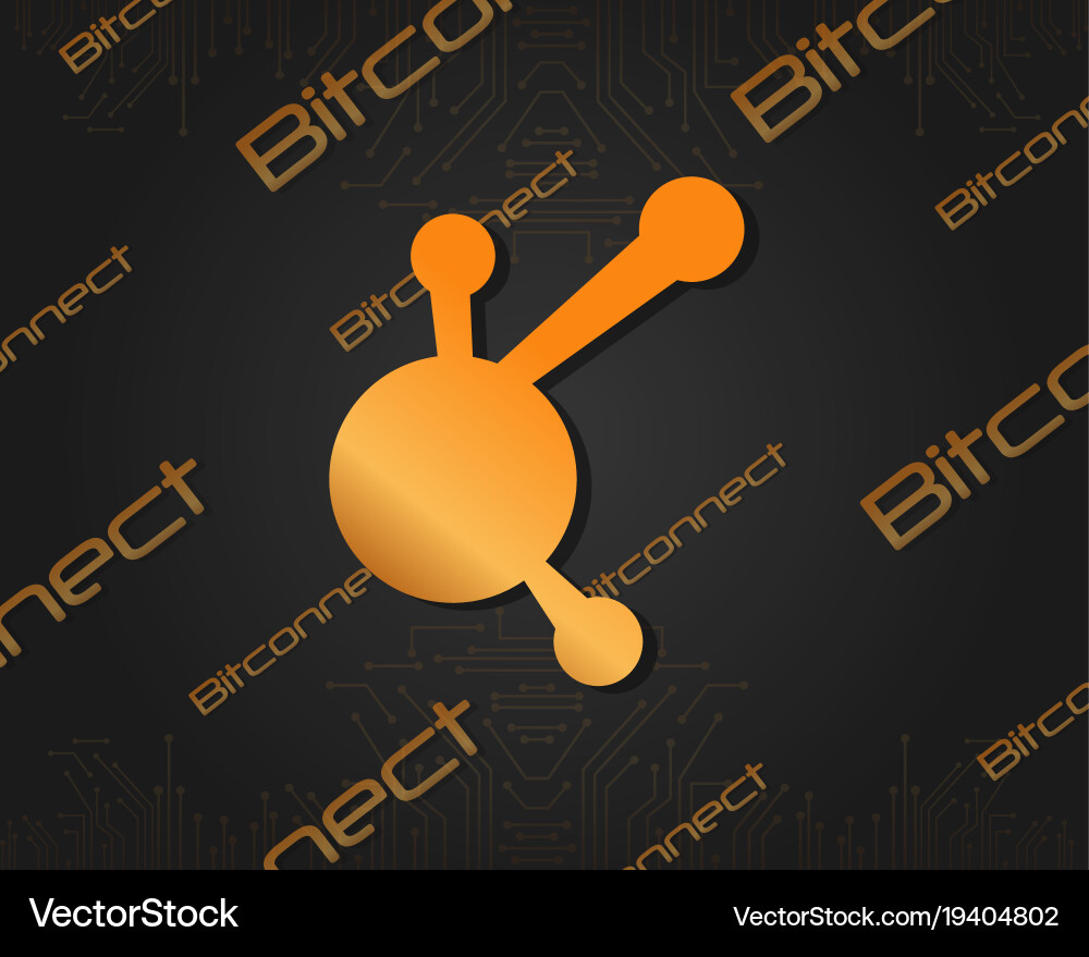 Bit connect bitcoin blockchain background vector image
