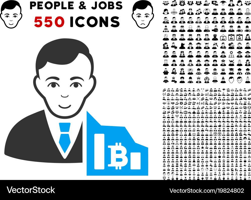 Bitcoin trader icon with bonus vector image