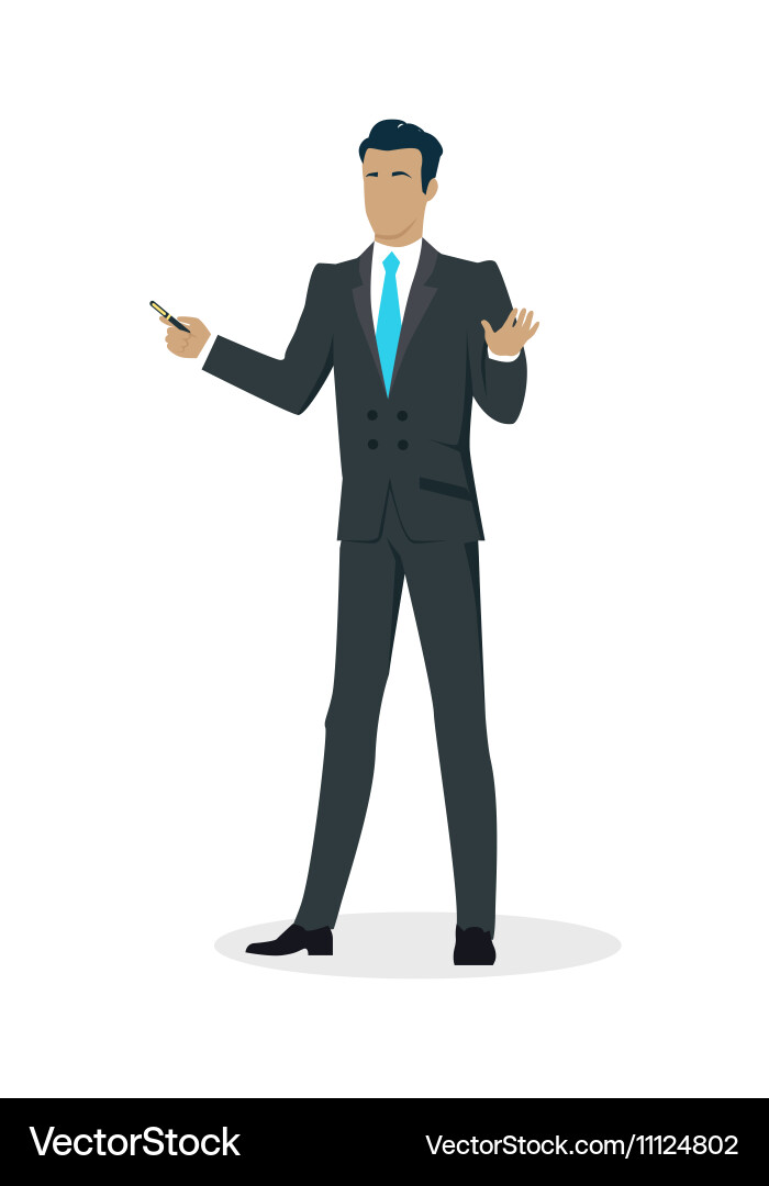 Businessman with pointer Vector Image