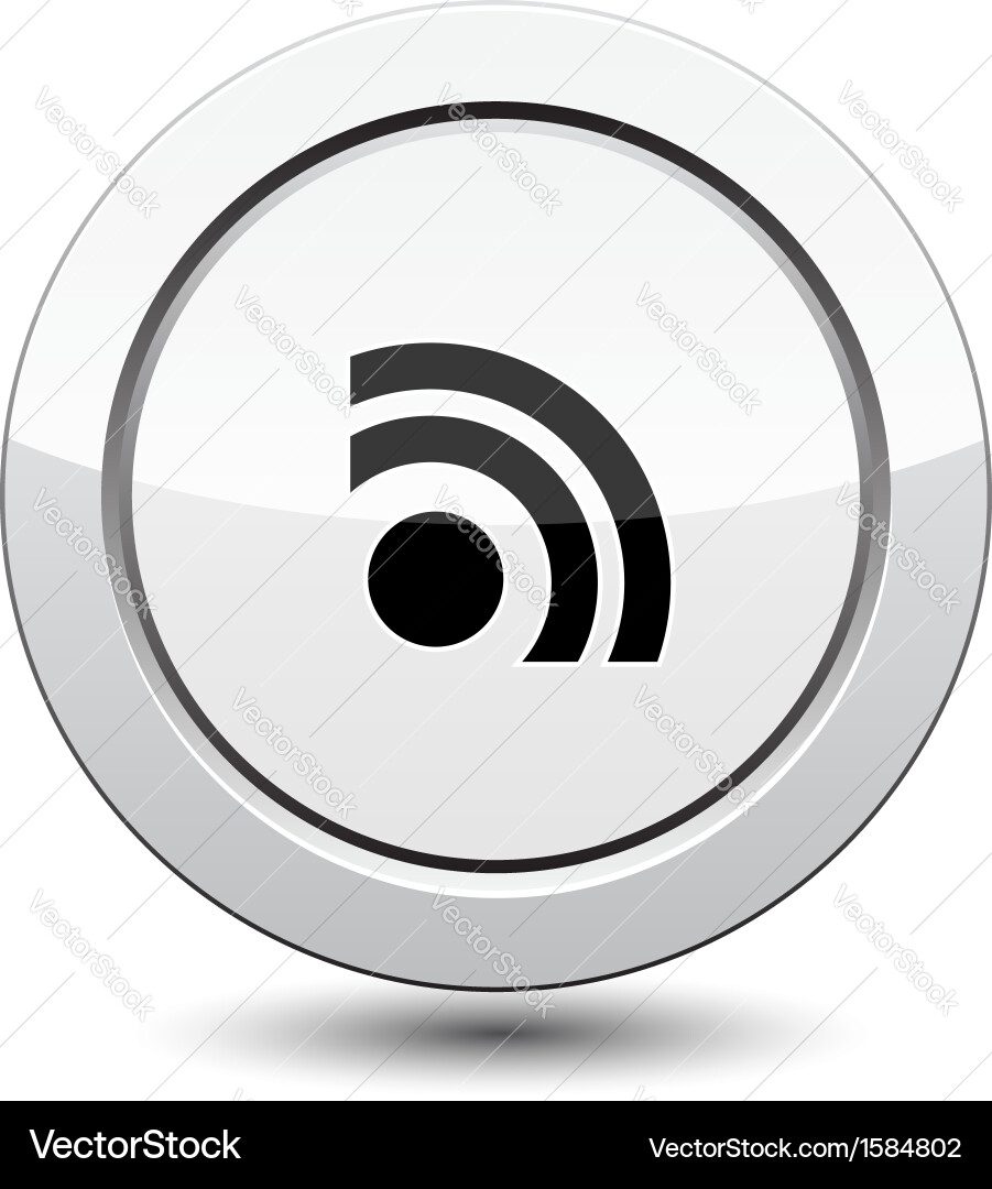 Button with rss icon Vector Image