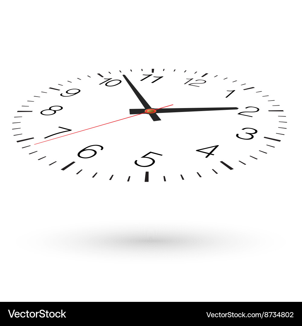 Clock view from above and one side vector image