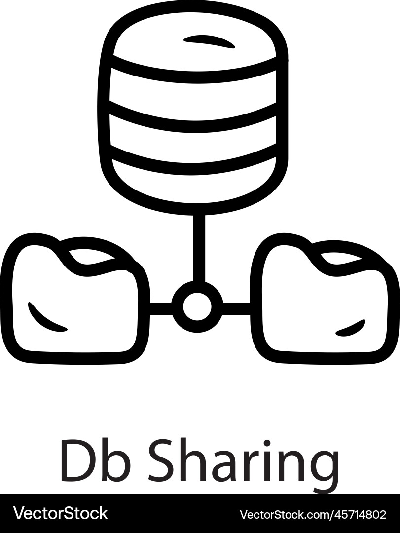 Db sharing outline icon design data vector image