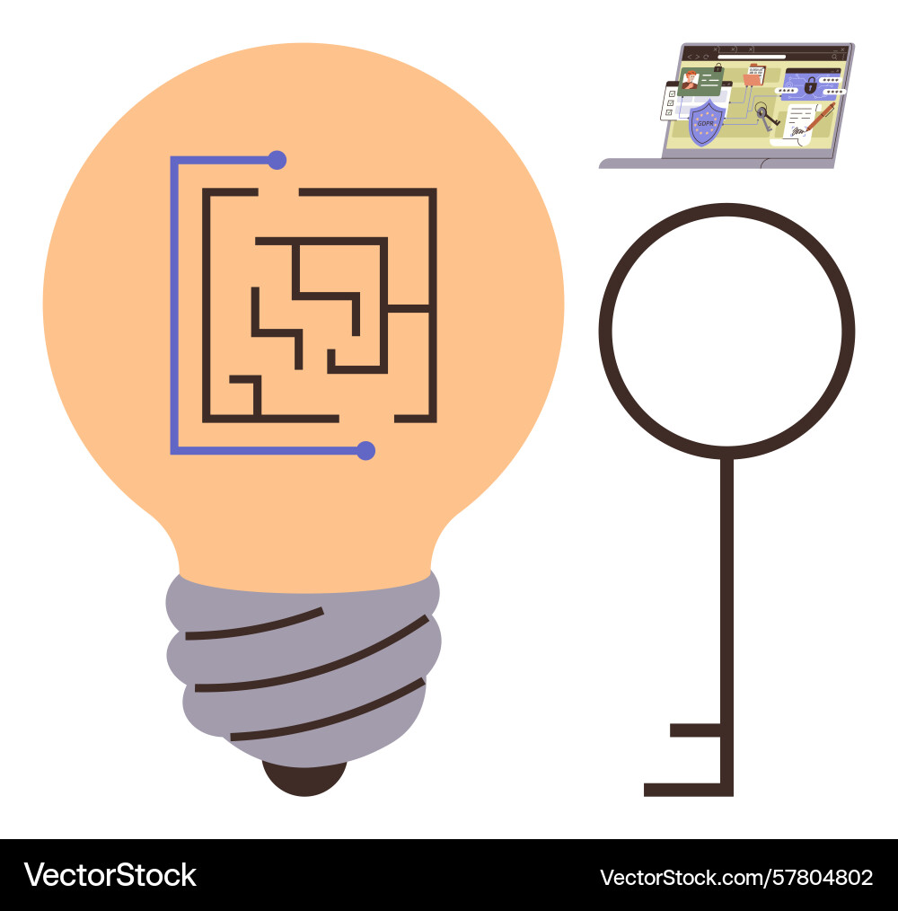 Digital innovation with key concepts maze Digital innovation with key concepts maze vector image