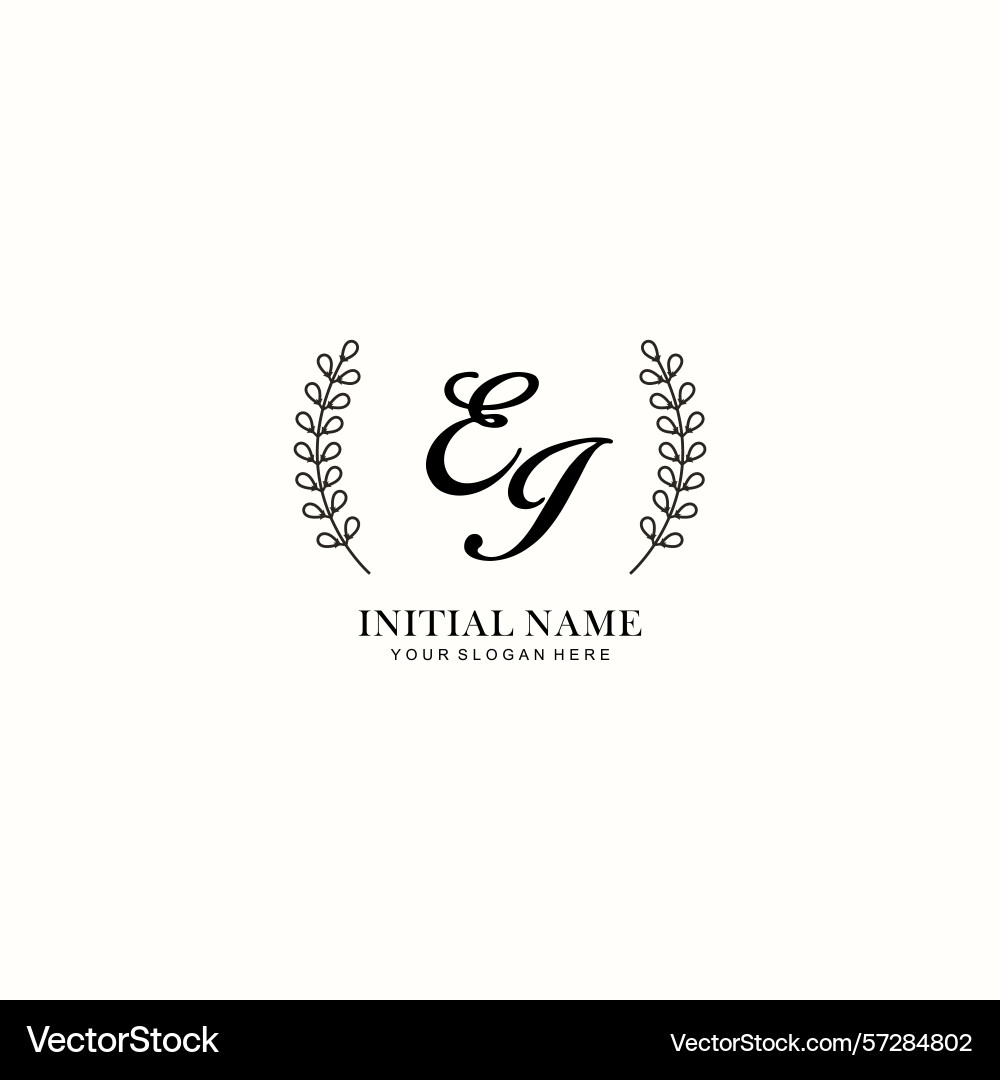 Ei initial logo templates with botanical elements Vector Image