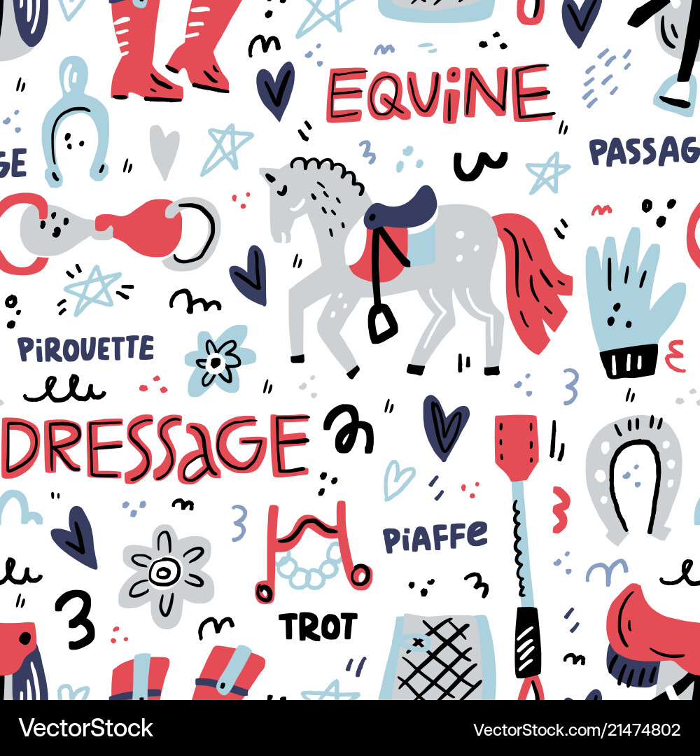 Equestrian Dressurmuster Vektorbild