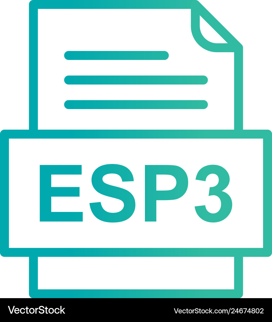Esp3 file document icon vector image
