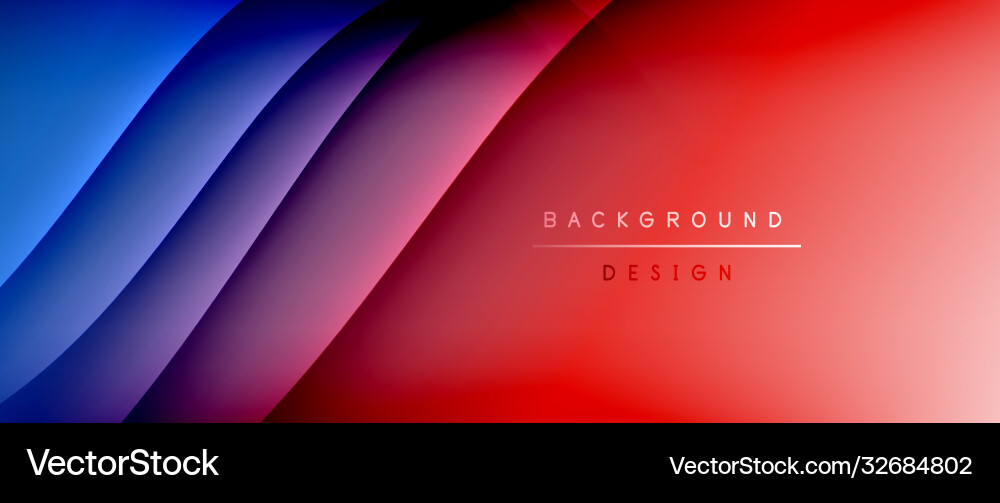 Fluid gradient waves with shadow lines and glowing Vector Image