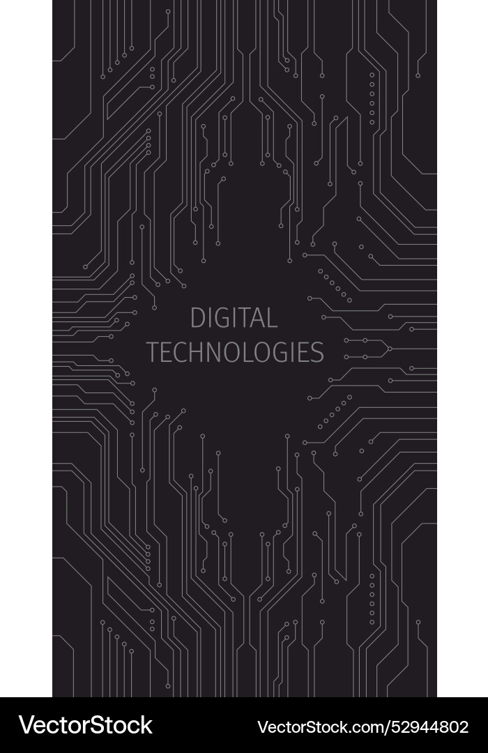 Fragment of printed circuit board digital Fragment of printed circuit board digital vector image