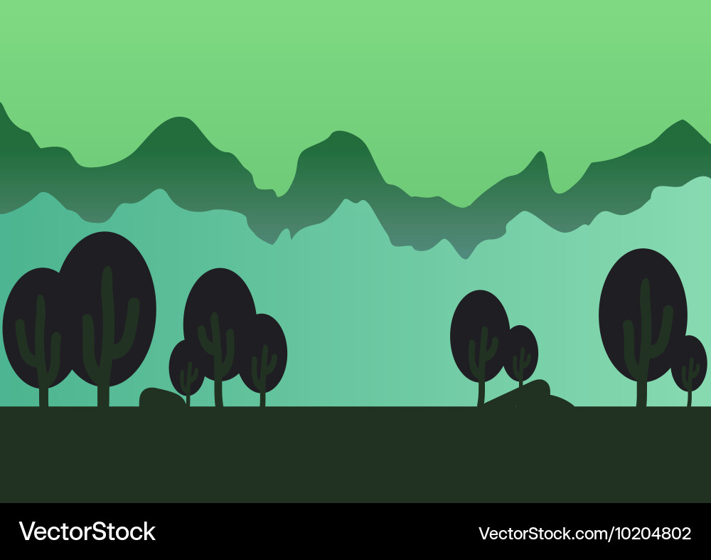 Game forest parallax background vector image