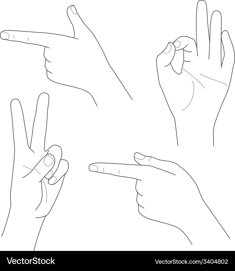 Hands in different gestures and interpretations vector image