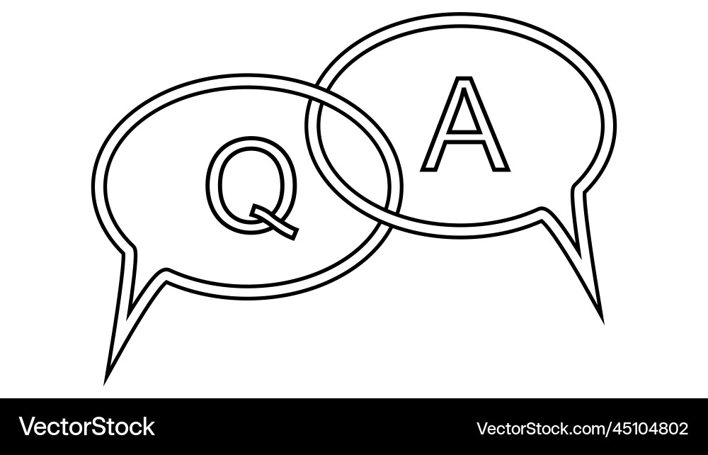 Icon faq answer question qa line review talk Vector Image