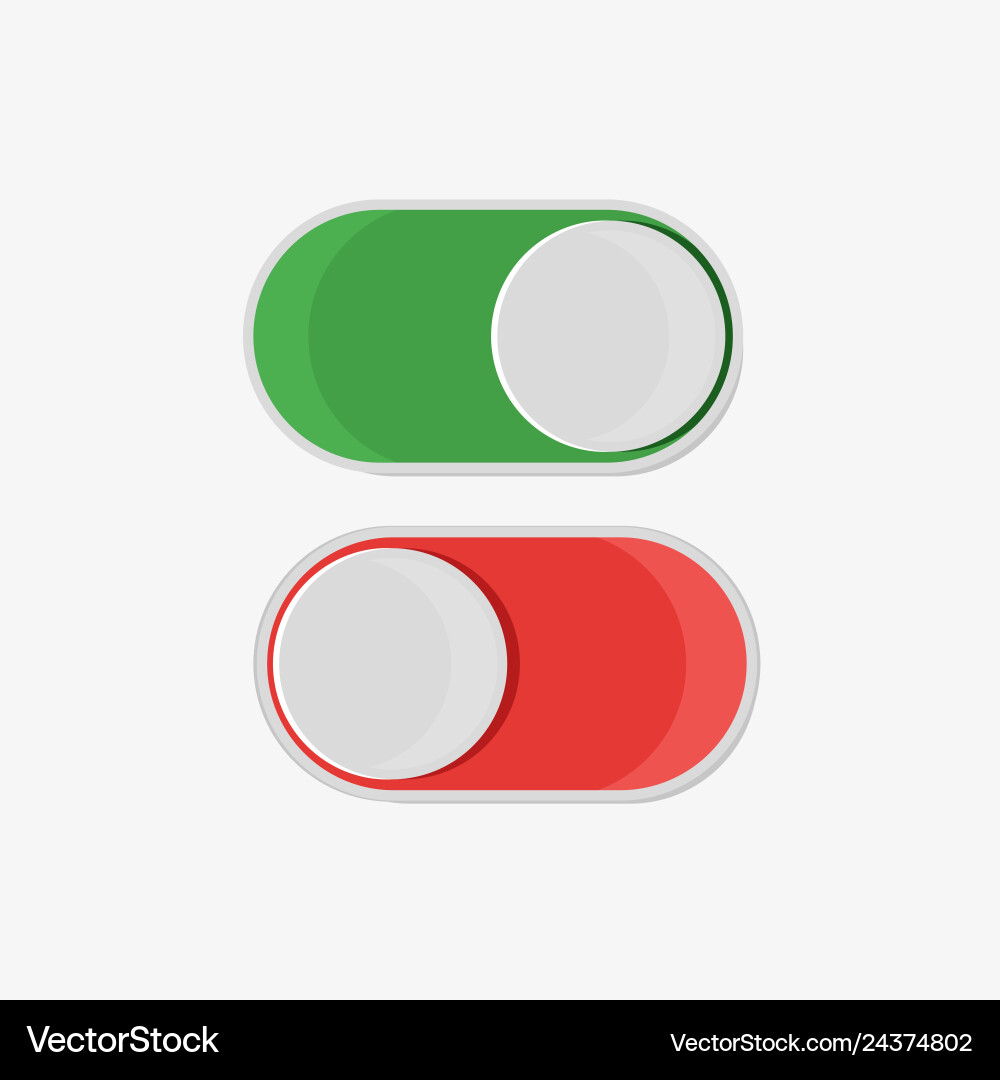 On and off button in flat style a white On and off button in flat style a white vector image