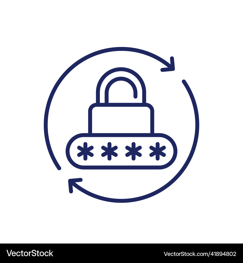 Password reset security icon line vector image