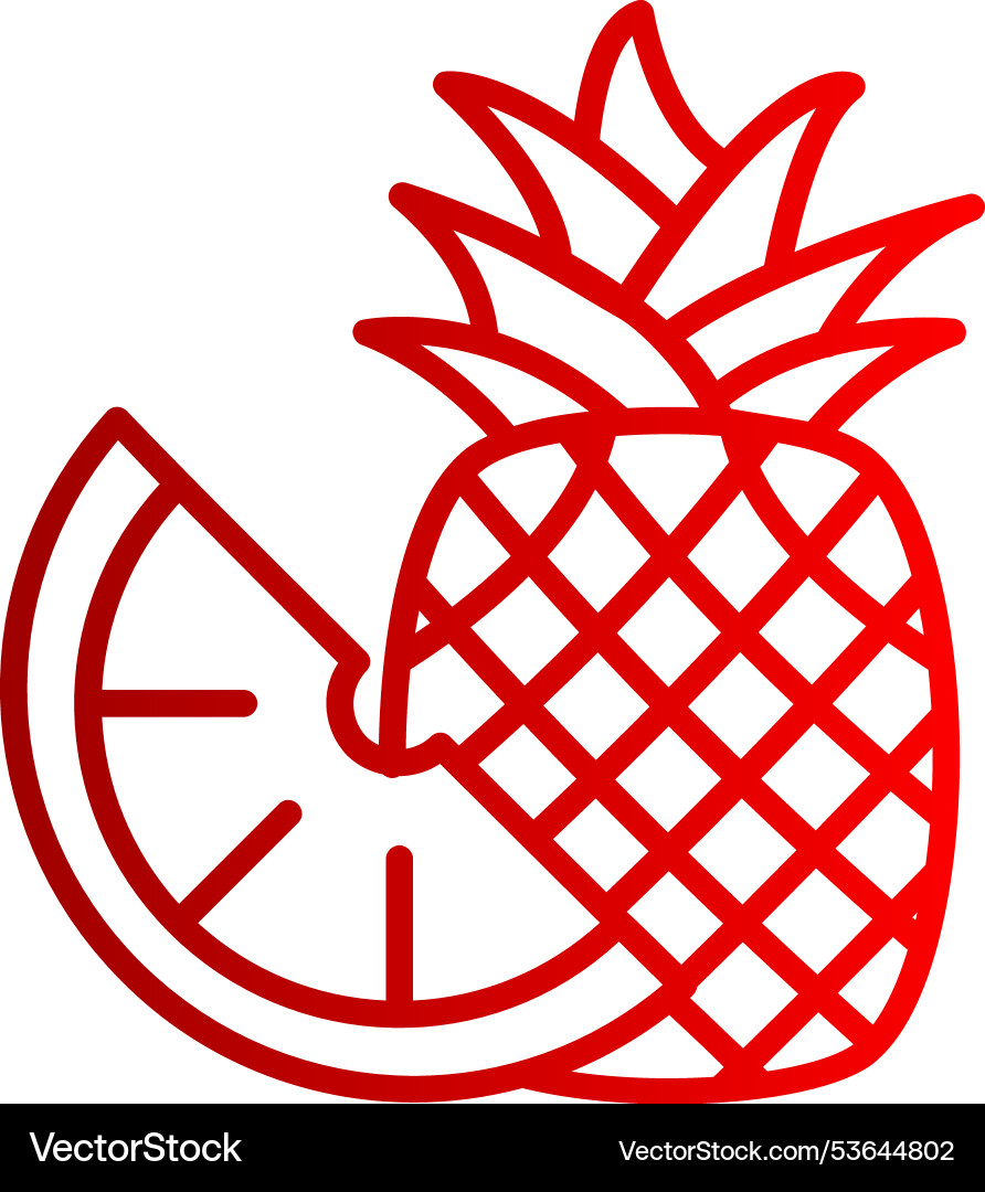 Pine apple line gradient icon Vector Image