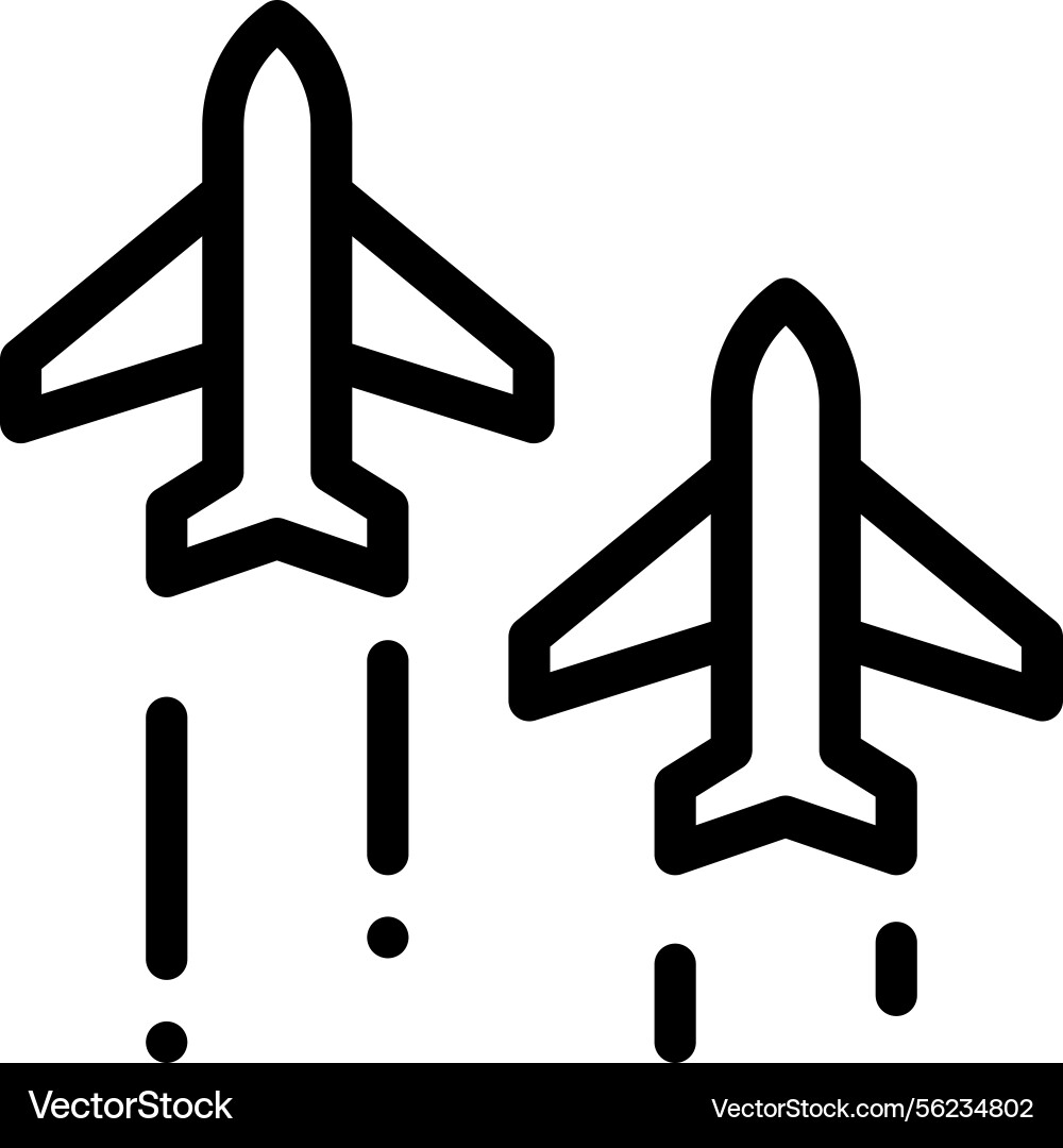 Planes icon thin linear style design isolated vector image