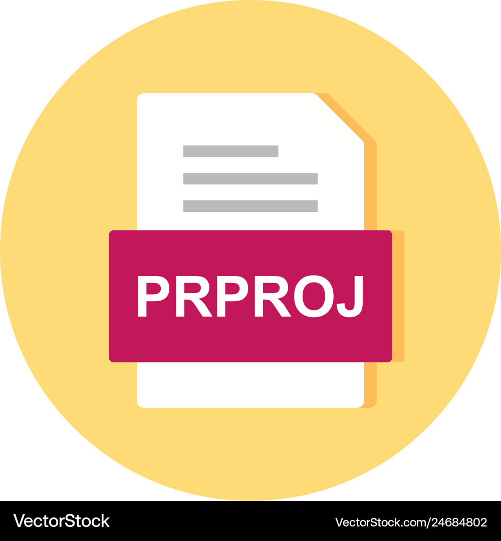 Prproj file document icon Vector Image