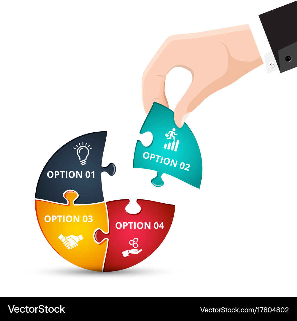 Puzzle Data Visualization Template vector image