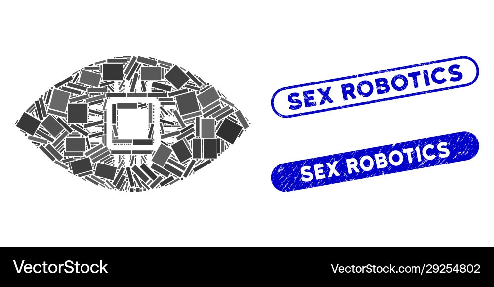 Rectangle mosaic artificial vision with scratched Rectangle mosaic artificial vision with scratched vector image