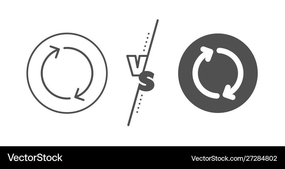 Refresh arrow line icon rotation arrowhead vector image
