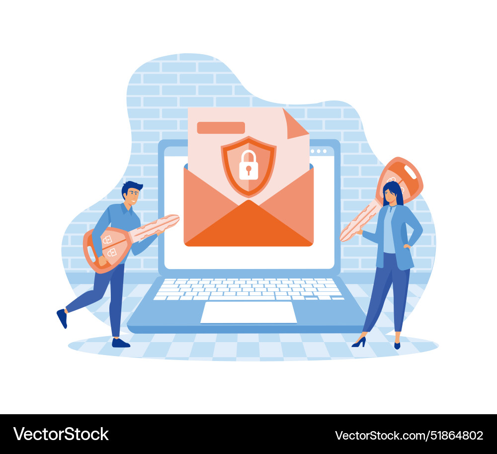 Schutz des Computerdaten-E-Mail-Verschlüsselungskonzepts Schutz des Computerdaten-E-Mail-Verschlüsselungskonzepts vektorbild