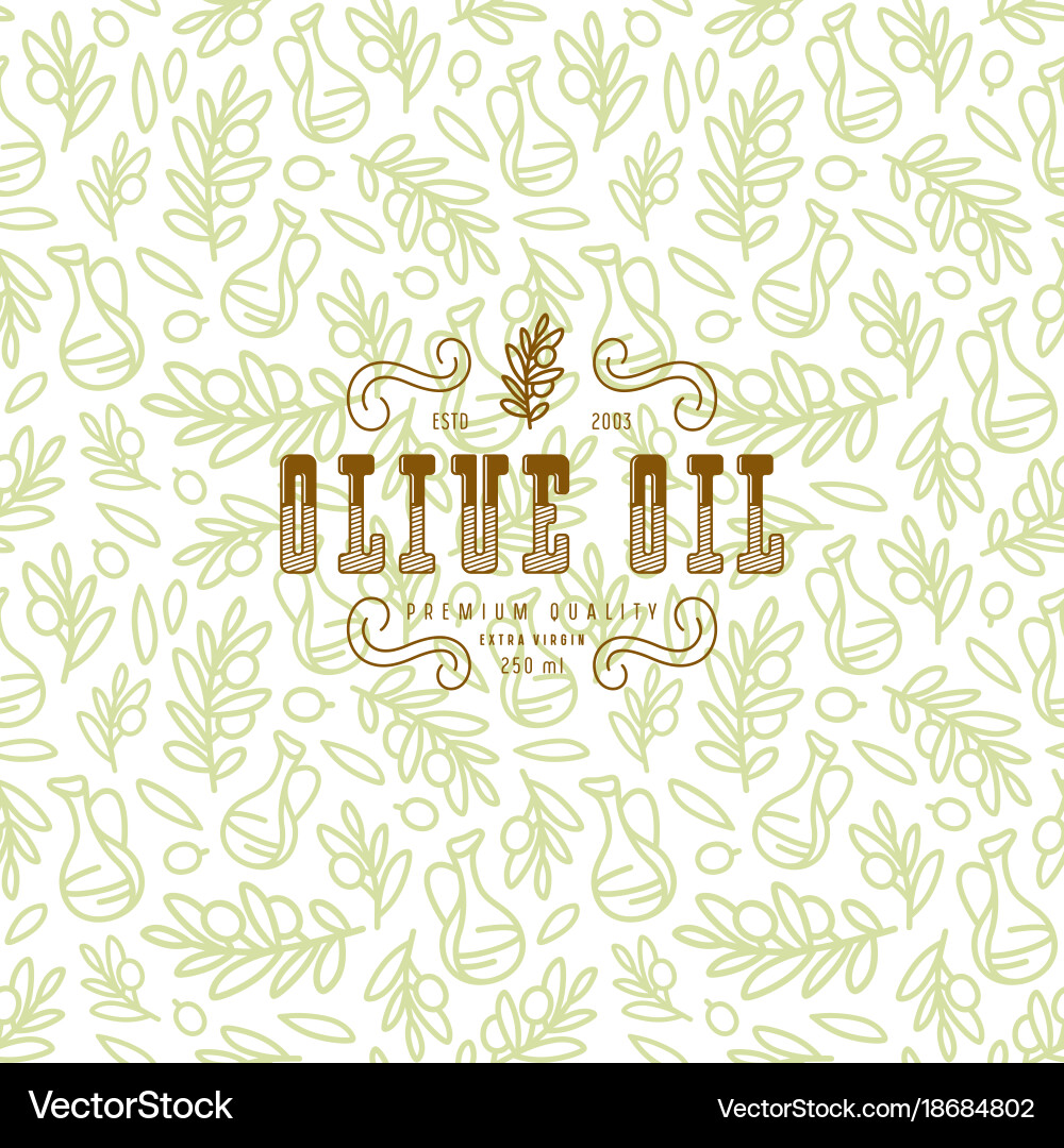 Seamless pattern in thin line style and emblem vector image