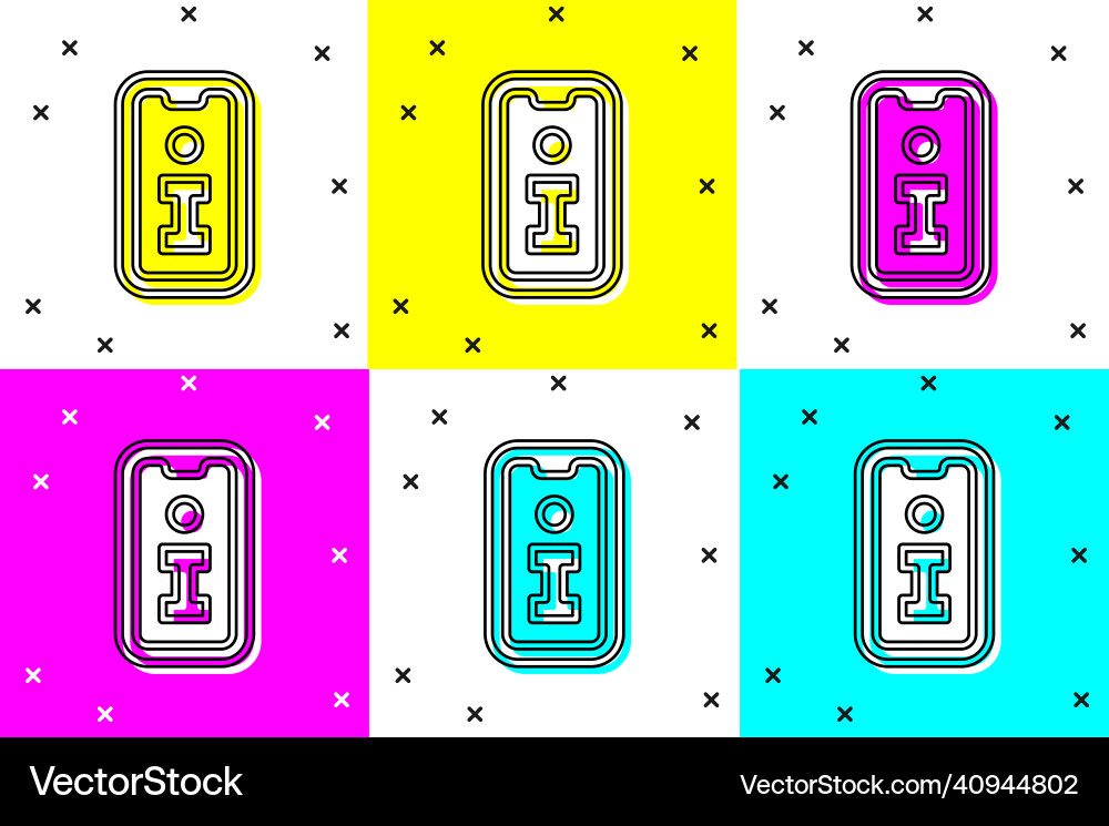 Set information icon isolated on color background vector image