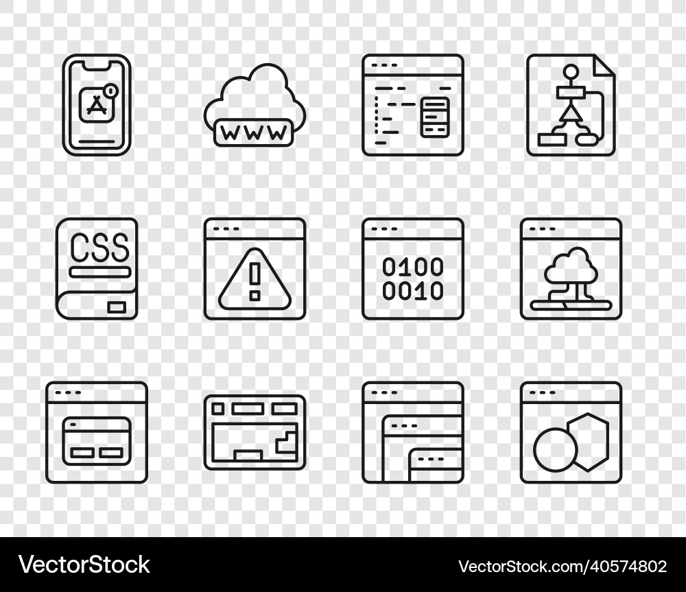Set line search engine software keyboard mobile Set line search engine software keyboard mobile vector image