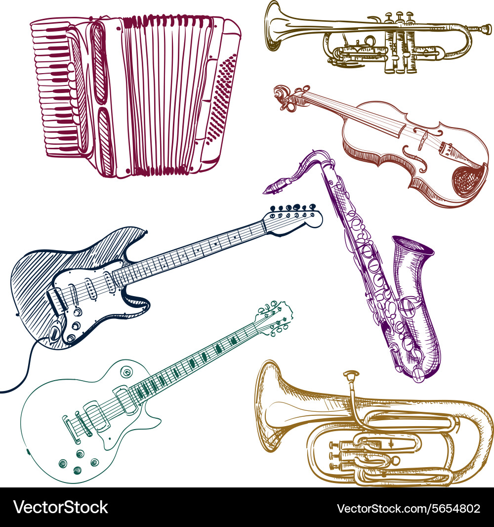 Set of instruments vector image