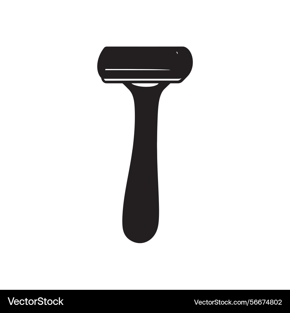 Silhouette icon of shaving razor tool with handle Vector Image