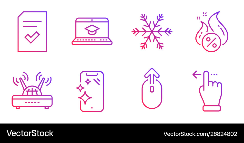 Smartphone clean swipe up and checked file icons Smartphone clean swipe up and checked file icons Vector Image