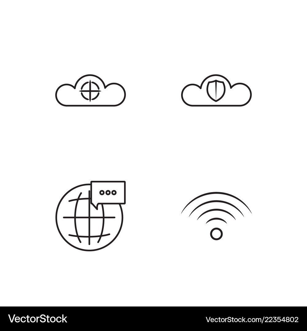 Web simple outlined icons set vector image