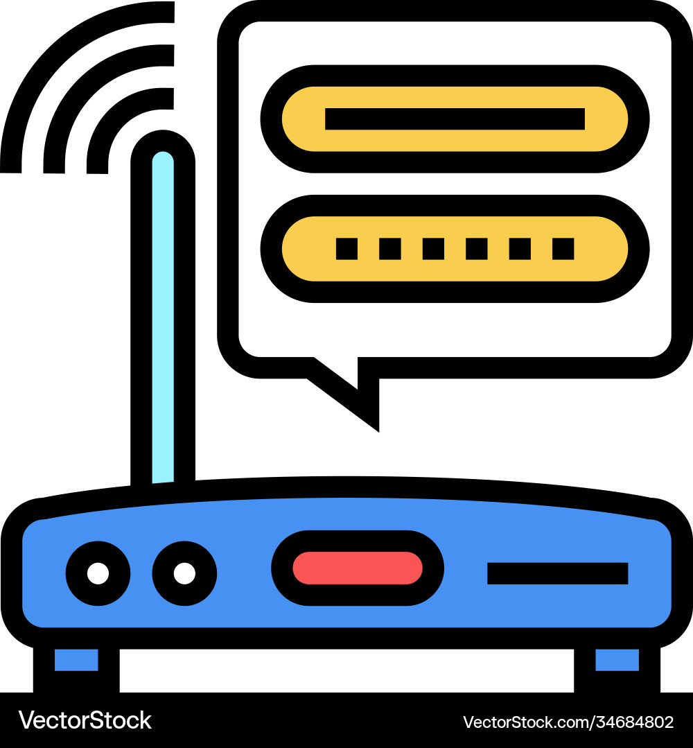 Wifi router password color icon vector image