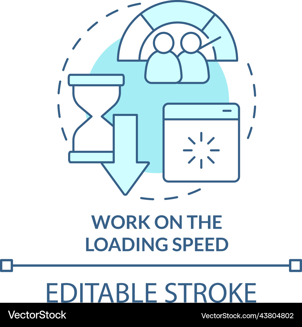 Work on loading speed turquoise concept icon Work on loading speed turquoise concept icon vector image
