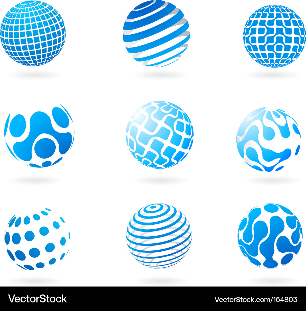 Abstract Globe Collection Vector Image
