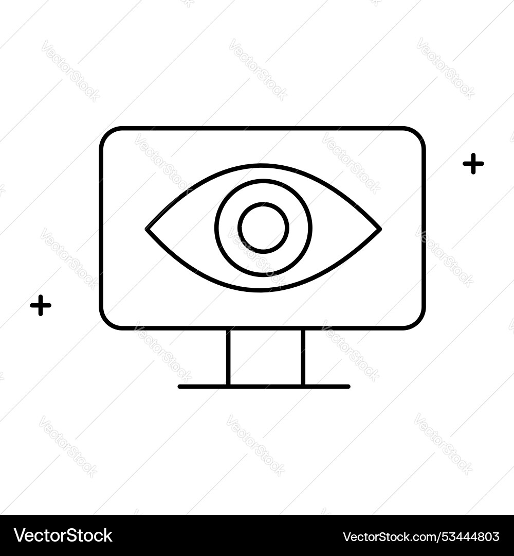 Computer vision icon design with editable vector image
