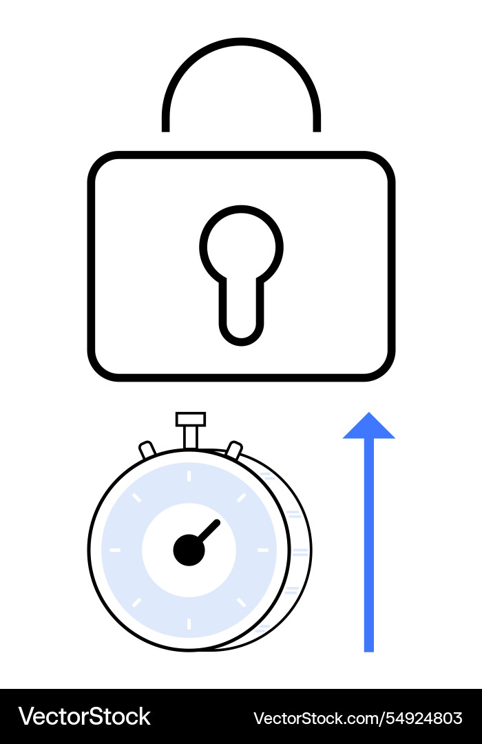 Countdown timer unlock with upward progress arrow Countdown timer unlock with upward progress arrow Vector Image