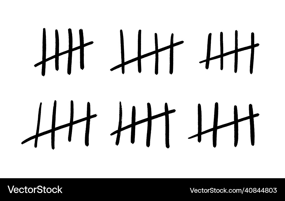 Counting marks or prison isolated four Counting marks or prison isolated four vector image