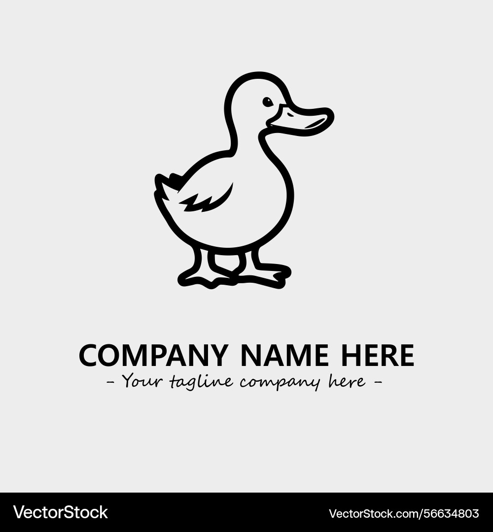 Duck black and white for logo company image Vector Image