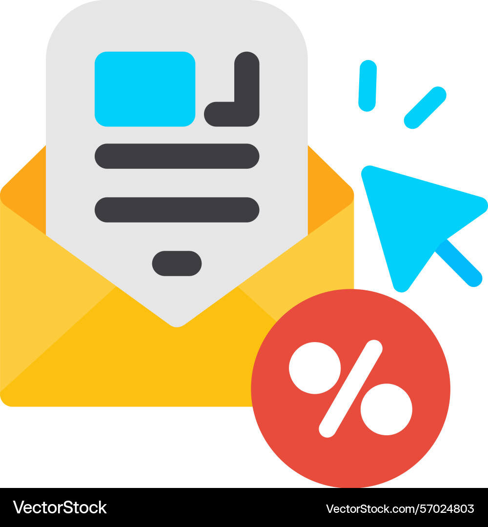 Email click-through rate flat style icon design Vector Image