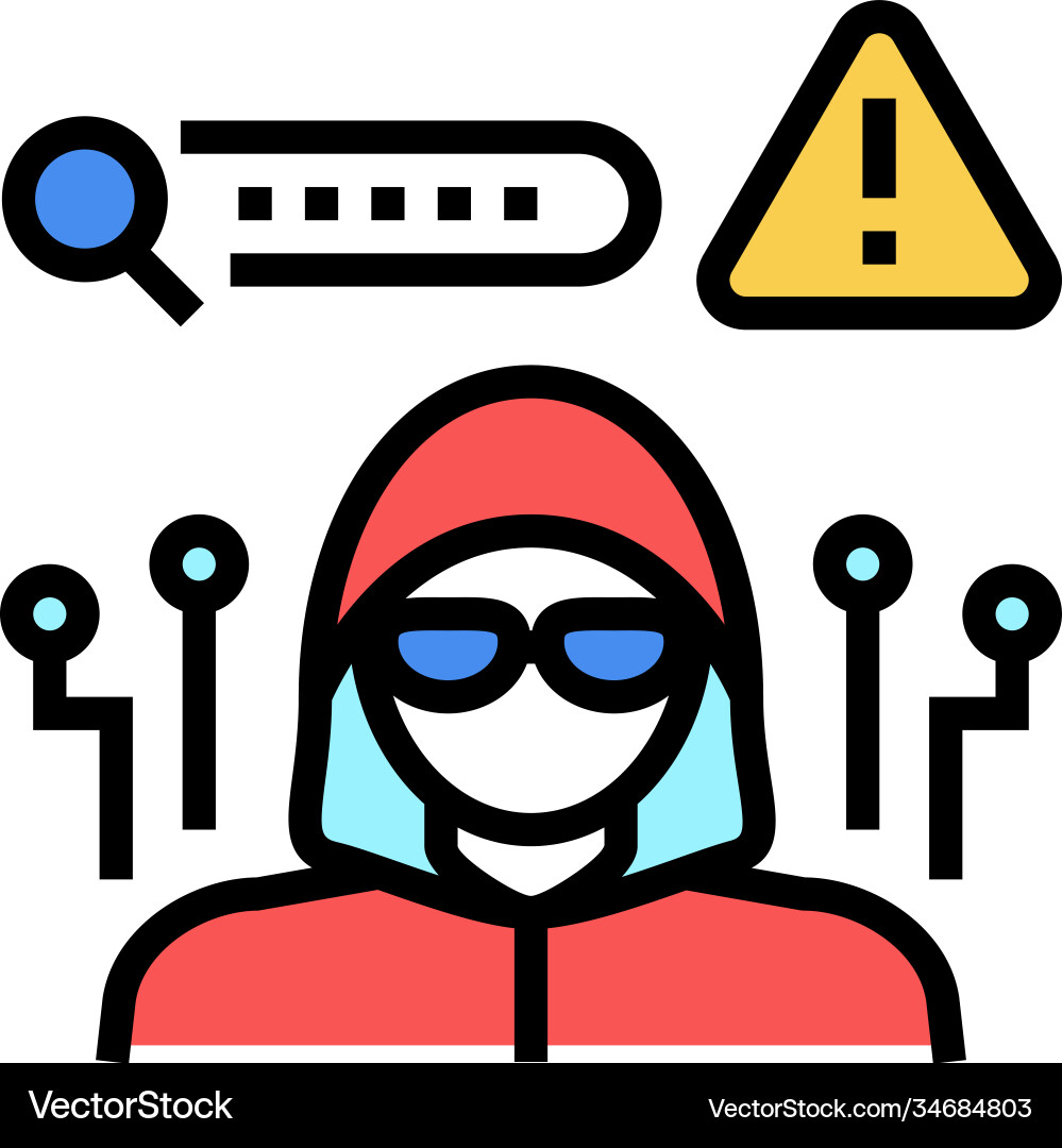 Hacker hacked password color icon vector image