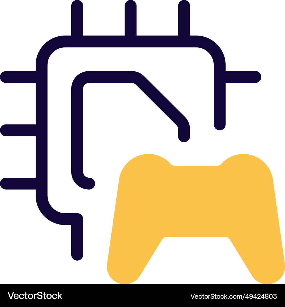 Handheld video game device with embedded microchip vector image