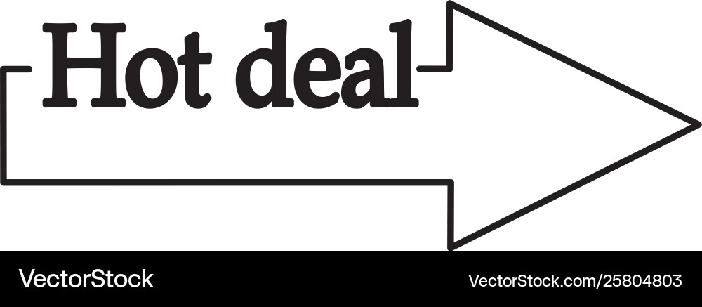Hot deal icon arrow pointer line vector image