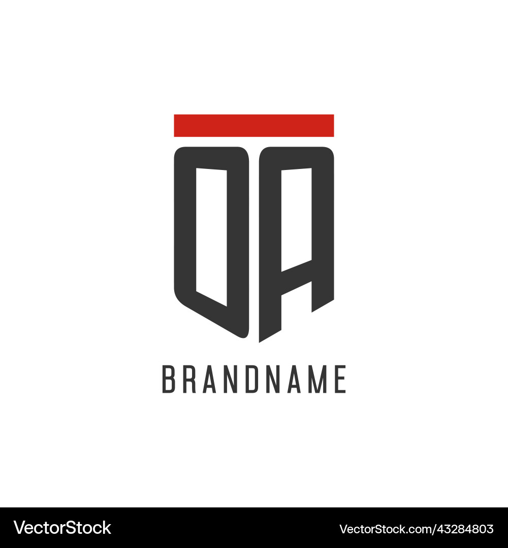 Oa initial esport logo with simple shield design Vector Image