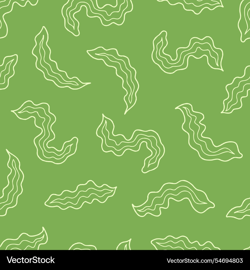 Outline seaweed seamless pattern for print Outline seaweed seamless pattern for print vector image