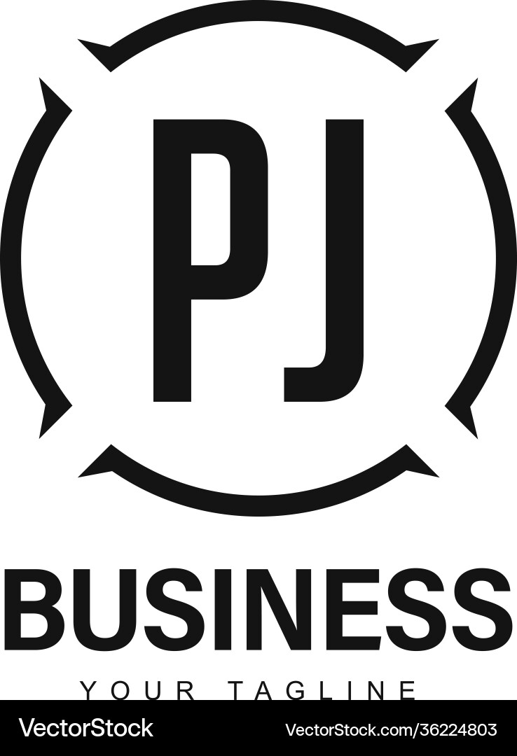 Pj initial a logo design with abstract style Pj initial a logo design with abstract style vector image