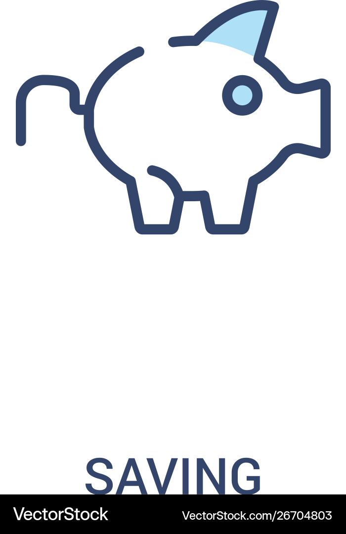 Saving concept 2 colored icon simple line element vector image