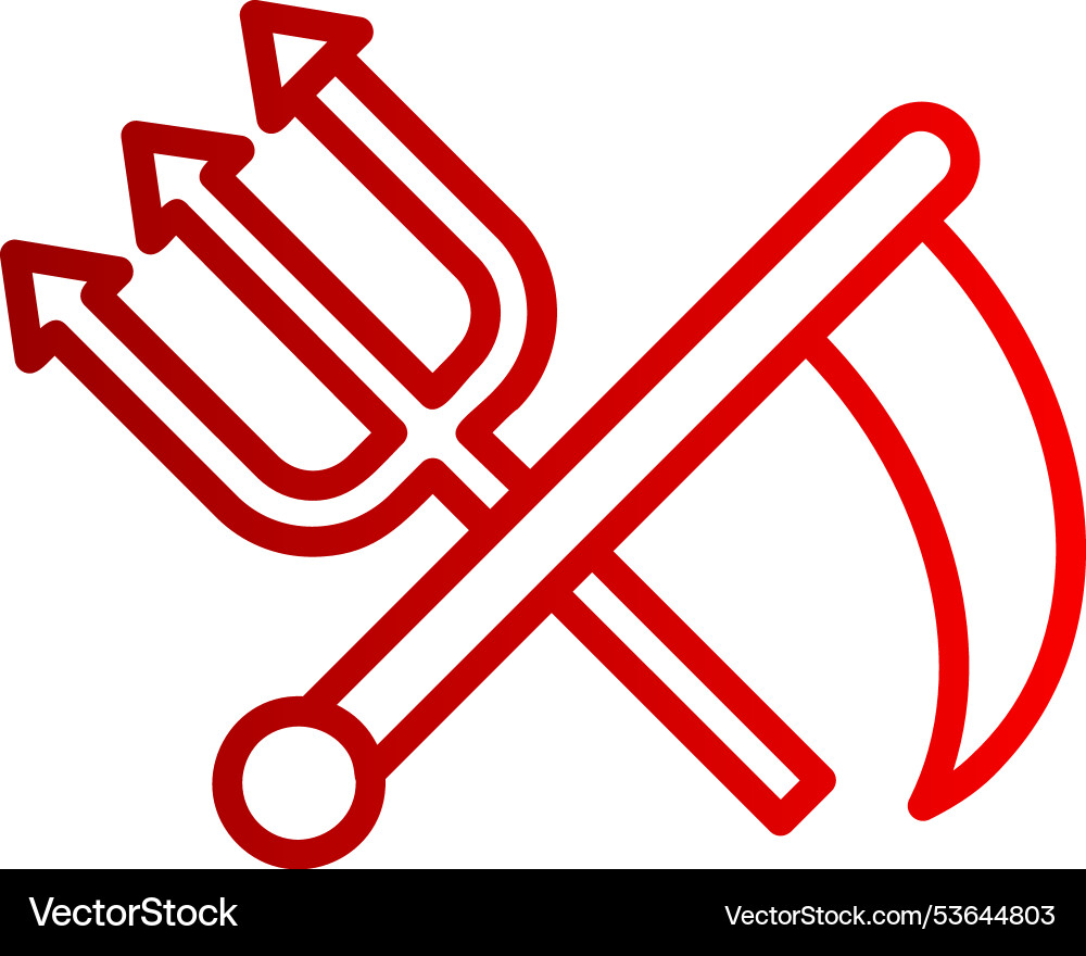 Scythe line gradient icon Vector Image
