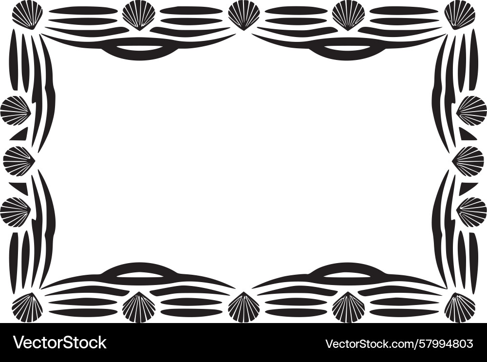 Seashell Border Frame vector image