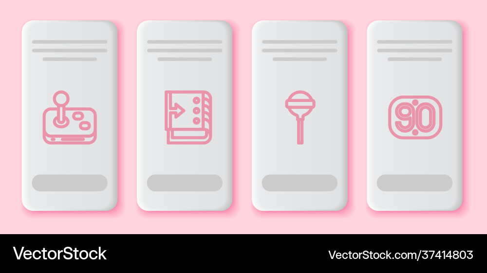 Set line joystick sound mixer controller Vector Image