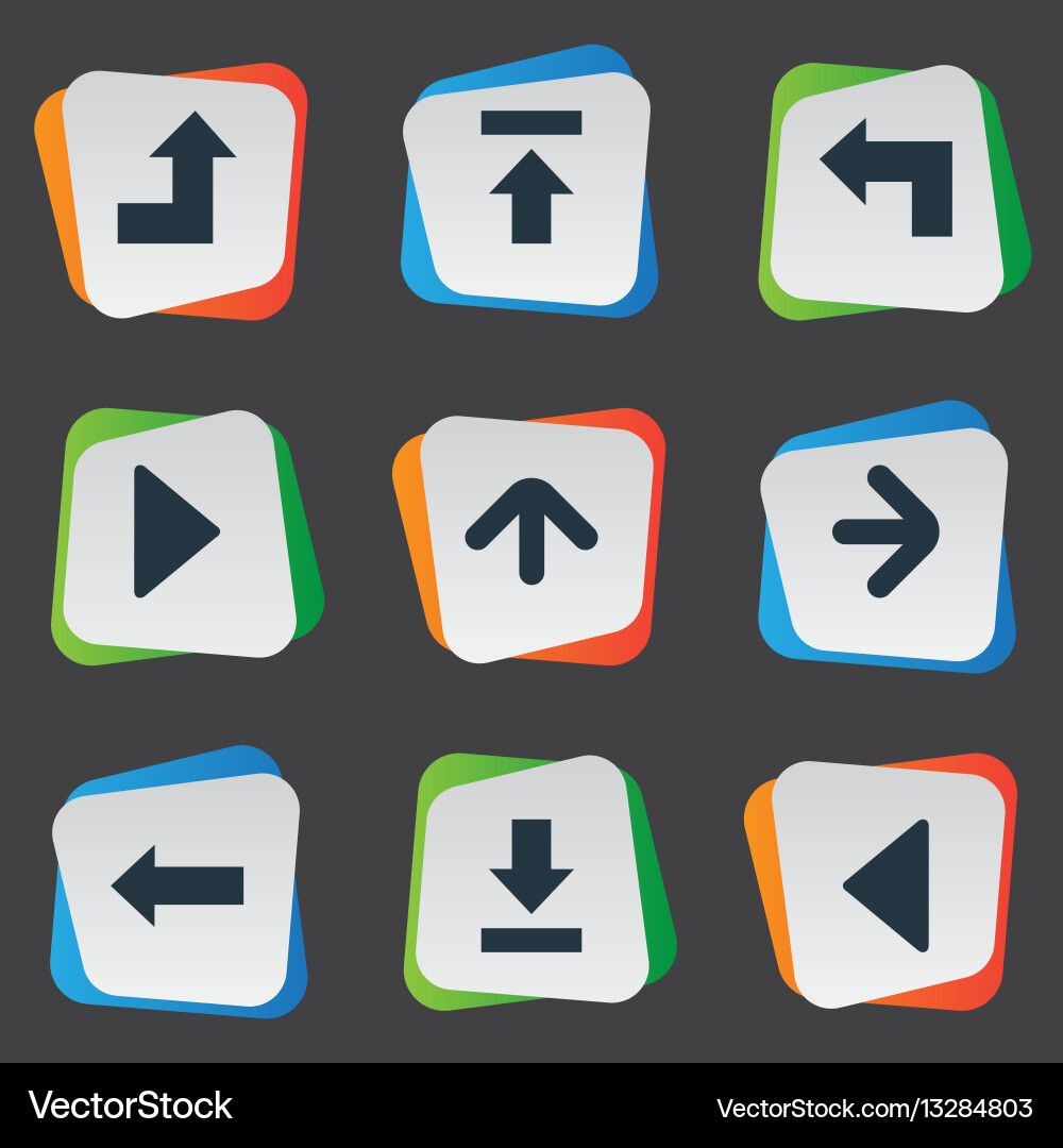Set of 9 simple indicator icons can be found vector image